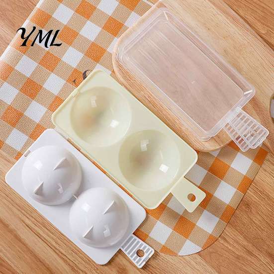 Nonstick Egg Cooker Dual-Cavity Microwave Poacher, Steamer with Lid Easy Clean Poacher Handle, Poaching Maker, Kitchen Breakfast Gadget Anti Scalding