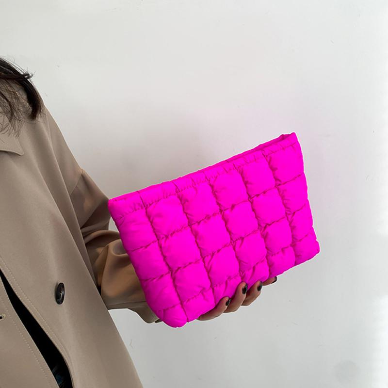 Fashionable Pleated Travel Makeup Bag Korean Style Casual Clutch For Women