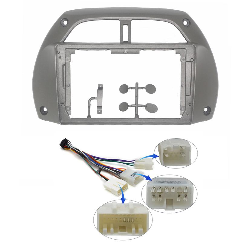 

9-дюймовая автомобильная панель для TOYOTA RAV4 2001 2002 2003 2004 2005 2006 видеопанель плеер аудио приборная панель 2 Din рамка комплект для крепления на приборную панель 9 inch Fascia with cable