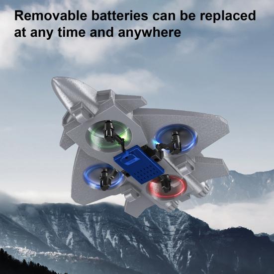 Kinder Fernbedienung Flugzeug Spielzeug mit LED Lichtern 360 Grad Stunt Flip Mini EPP Schaumstoff Kampfjet Modell Anfänger Kinder Erwachsene 2,4 GHz RC Flugzeug