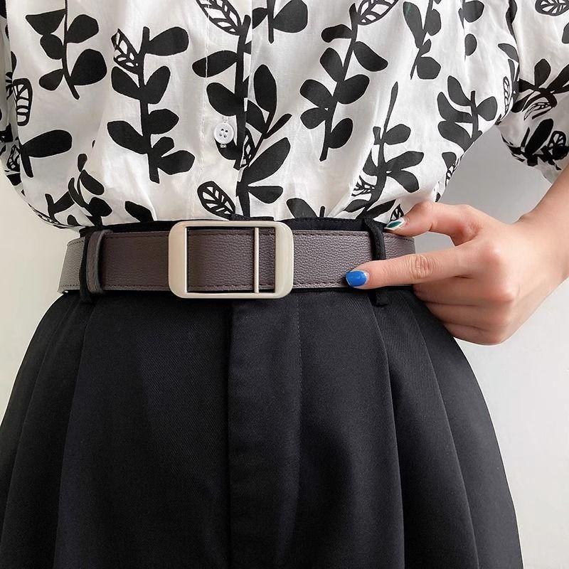 Trendy Korean Style Simple No Hole Women's Decorative Casual Denim Pants Belt For Students