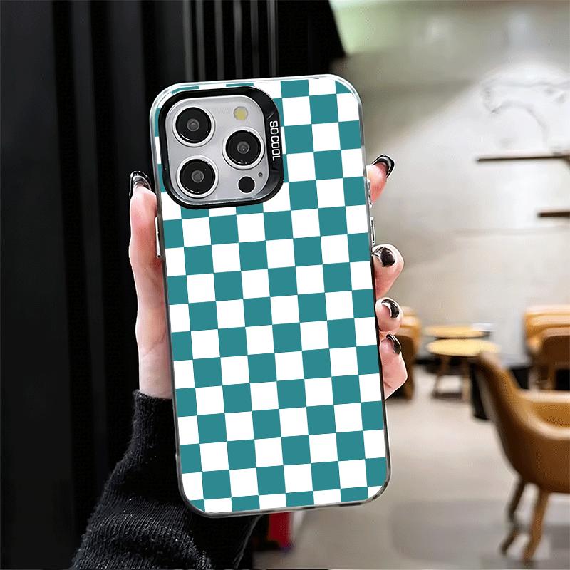 Retro Classic Chess Board Grid Shockproof Phone Case for iPhone 17 Air 16 16E 15 Pro Max 14 Plus 13 Mini 12 Back Cover Anti Fall