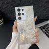 Laser Phone Case For Samsung Galaxy S25 S24 S23 Ultra S24 FE S22 Plus A55 A15 A16 A35 A25 A54 A56 5G Gold Butterfly Print Cover