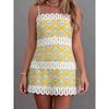 Linen Blend Abstract Pattern A Line Dress For Casual Beach And Travel Wear
