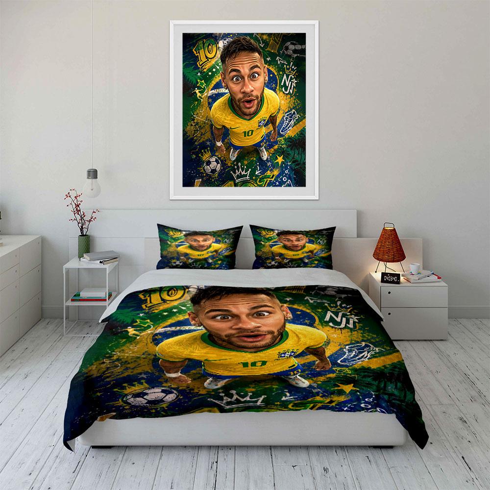 Set Biancheria da Letto Stella del Calcio Set Biancheria Copripiumino Set Copripiumino Federe (1 * Copripiumino 2 * Federe, senza piumino)