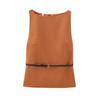 Fashion Style 2024 Autumn New Women's Clothing Casual Silm with Belt Stretch Sleeveless Tops 8698777