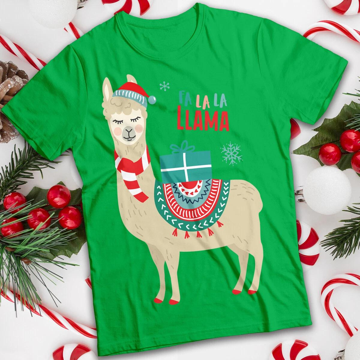 Christmas T-shirt Llama Mens and Womens Funny Ugly Tee #MC S