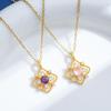 European American Zircon Sapphire Pendant Women's Clavicle Necklace