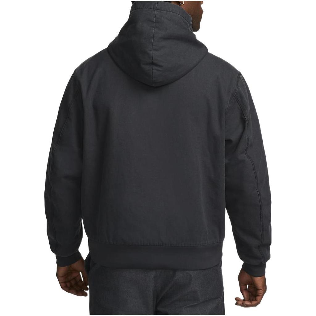 Nike Jednobarevná bunda s kapucí na zip s potiskem loga Pánské bundy Černá DQ5173-045