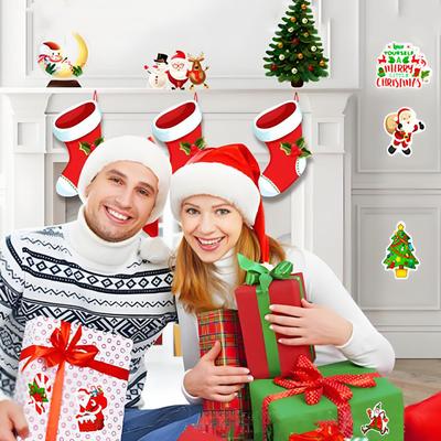 Christmas Theme Stickers, 100Pcs Vinyl Waterproof Merry Christmas Stickers for Envelopes Gifts Tags Crafts Snowboard Decorations