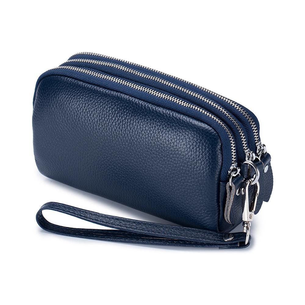 Fashion Long Wallet  genuine leather Clutch Walllet Phone Pocket Casual Organizer Clutches Rfid Purse phone bag red