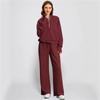 Women's  Half-Zip Sweatshirt And Wide Leg Pants Casual Loungewear Set