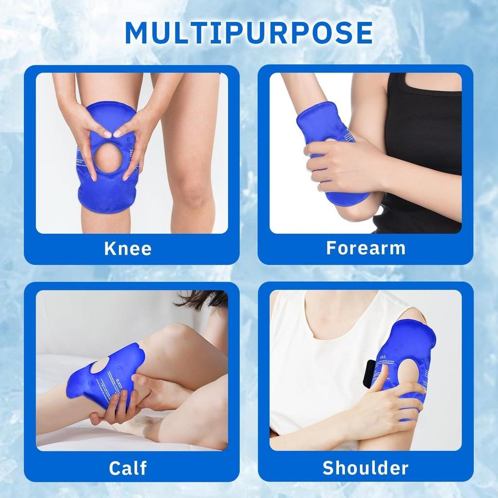 Knee Ice Pack for Injurie Gel Reusable Hot Cold Compress Compression Wraps for Sprains Swelling Cooling Knee Brace for Women Men