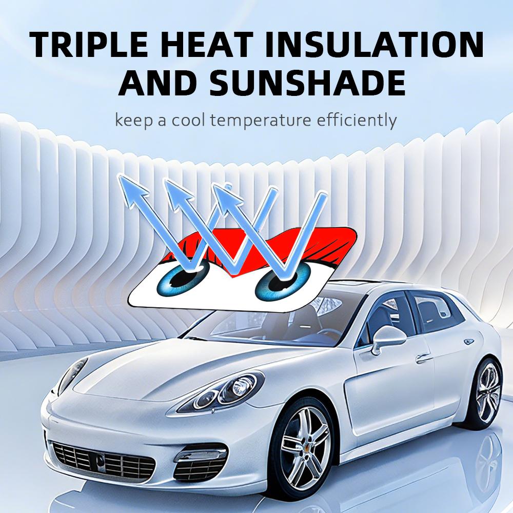 Cute Girl Car Eyes Sun Visor Car Windshield Sun Shade  Front Window Sunshade UV Block Heat Insulation Cover Parasol