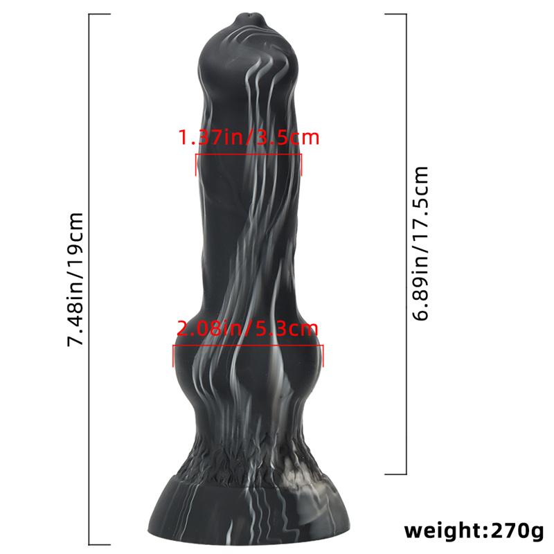 Dildo Pene di Cane Senza Uova Simulato Colore Misto per Donna Dispositivo di Masturbazione Corte Posteriore Grande Plug Anale Strumento di Espansione Anale