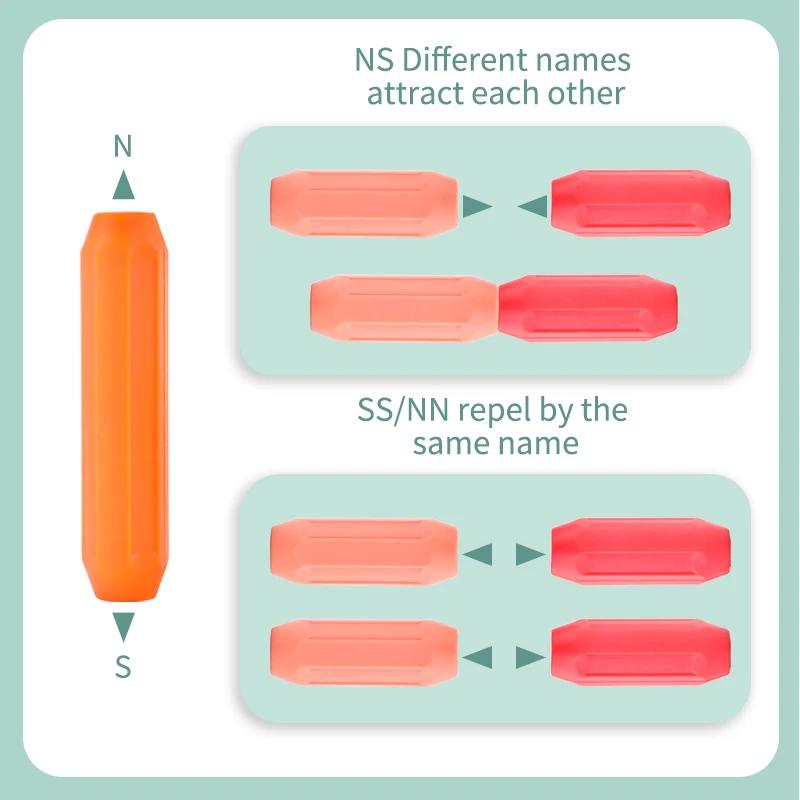 8Pcs-164Pcs Kids Color Magnetic Strip Construction Set Magnetic Balls Stick Building Blocks Educational Toy For Children Gifts