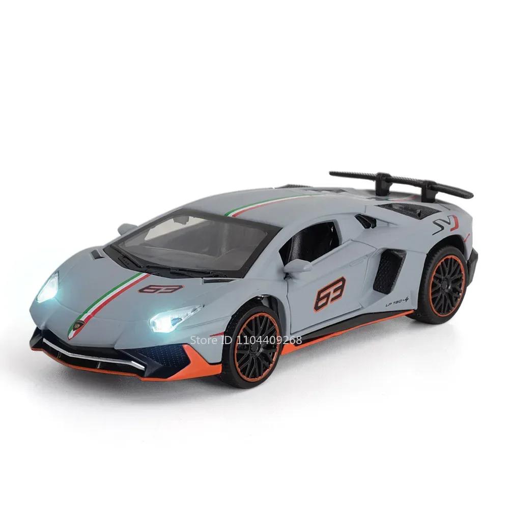 1:32 Scale Aventador LP780-4 LP770 Sports Car Model Toy Metal Diecast Pull Back Vehicles Models Toys Holiday Gifts for Kids