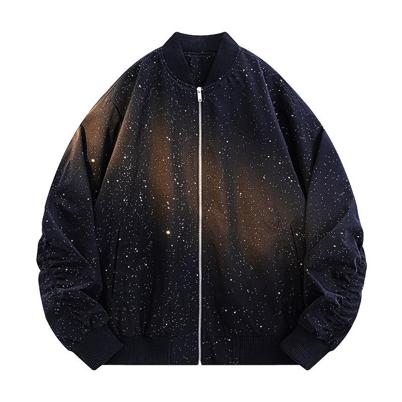 Men's Spring and Autumn New Baby's Breath Jacket Men's Fashion Trendy Men's Casual Jacket Baseball Collar Jacket Men's Jacket