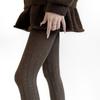 Women's High Waist Thermal Winter Fall Opaque Tights Dots Pattern Elastic Waistband Soft Cotton Ribbed Fabric Pantyhose