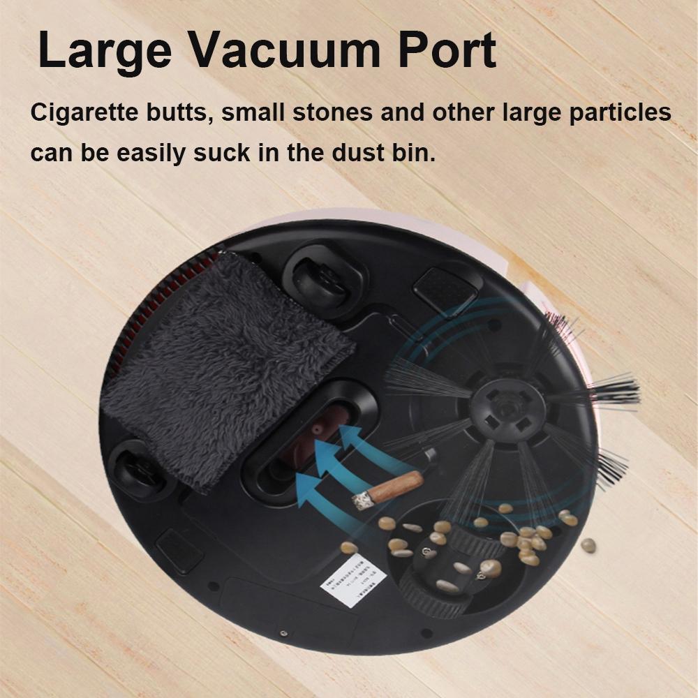 3-in-1 Smart Auto Sweeping Robot Vacuum Cleaner 100min Rechargeable Strong Suction Flexible Move Driving Floor Mopping Run