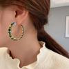 2025 Retro Emerald Zircon C-Shaped Ear Cuff Earrings - Lightweight, Fashionable & High-End Jewelry for Women