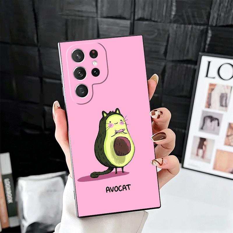 

Cartoon Cute Avocado Soft Phone Case for Samsung Galaxy S26 S25 Edge S24 Ultra S23 Plus S22 S21 FE S20 Black Cover Back Shell Samsung S20 Plus