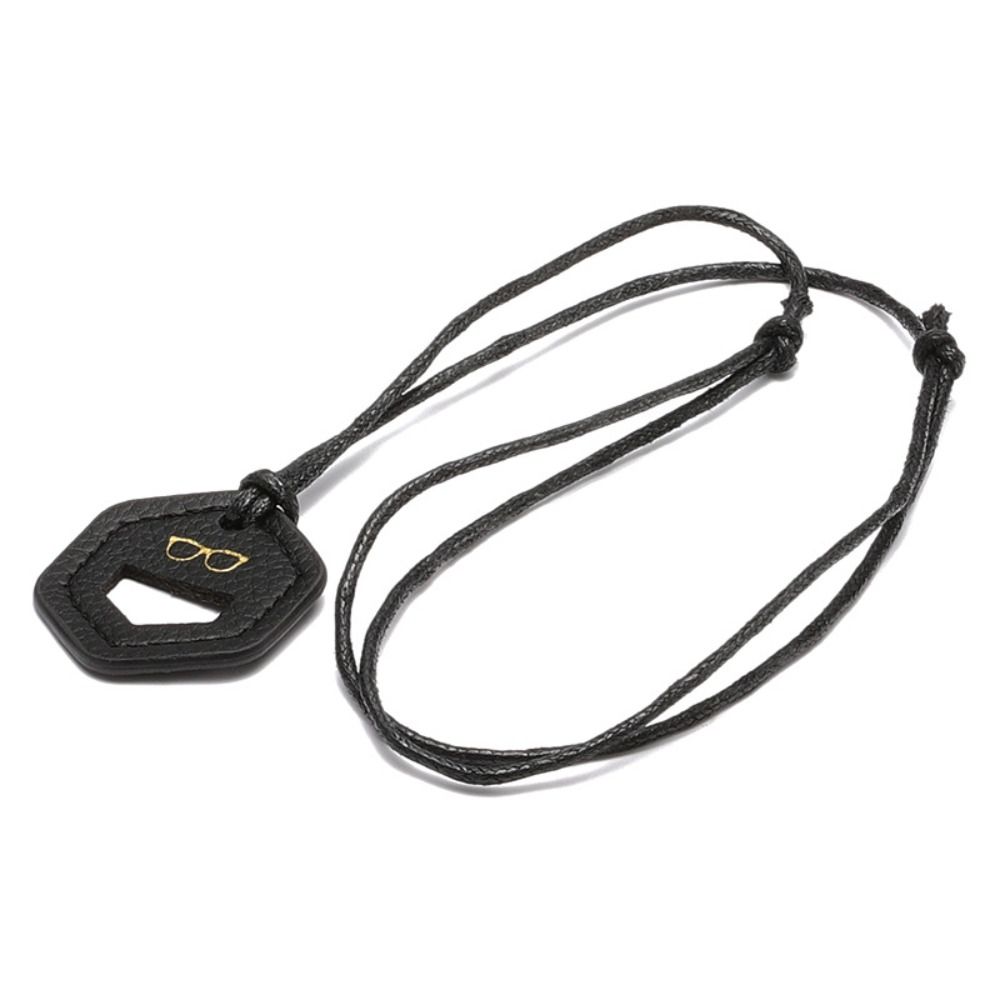 Eyewear Protector Glasses Lanyard Hanging Neck Strap Rope Leather Glasses Clip  Men