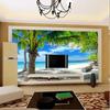 Custom 3D Mural Mediterranean Modern Minimalist Sea Beach Coconut Wall Painting Sofa Living Room TV Background Photo Wallpaper