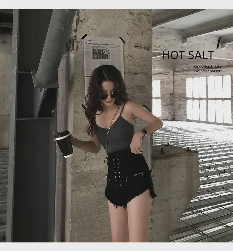 2023 Korean Women's Slim Tassel Denim Shorts - Fashionable Ultra-Short Jeans