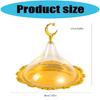 Multipurpose Snacks Storage Serving Platter With Acrylic Dome Lid Ramadans Dessert Display Tray For Kitchen And Party Use