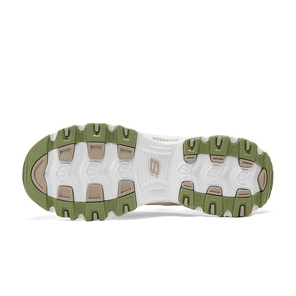 Skechers DLites 1.0 Comfortable Versatile Durable Low-Top Casual Shoes Women Sneaker Brown Green 150536-NTGR