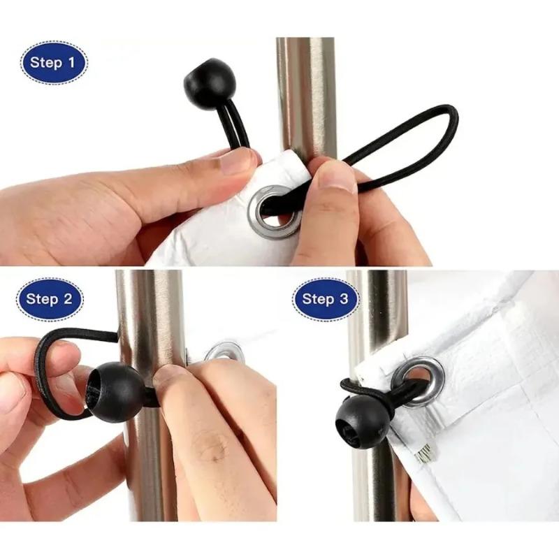 5/10/20PCS Cordes Élastiques Bungee Extérieures Corde à Bille Sangles de Fixation Portables pour Tente pour Bâche Auvent Tente de Camping Accessoires