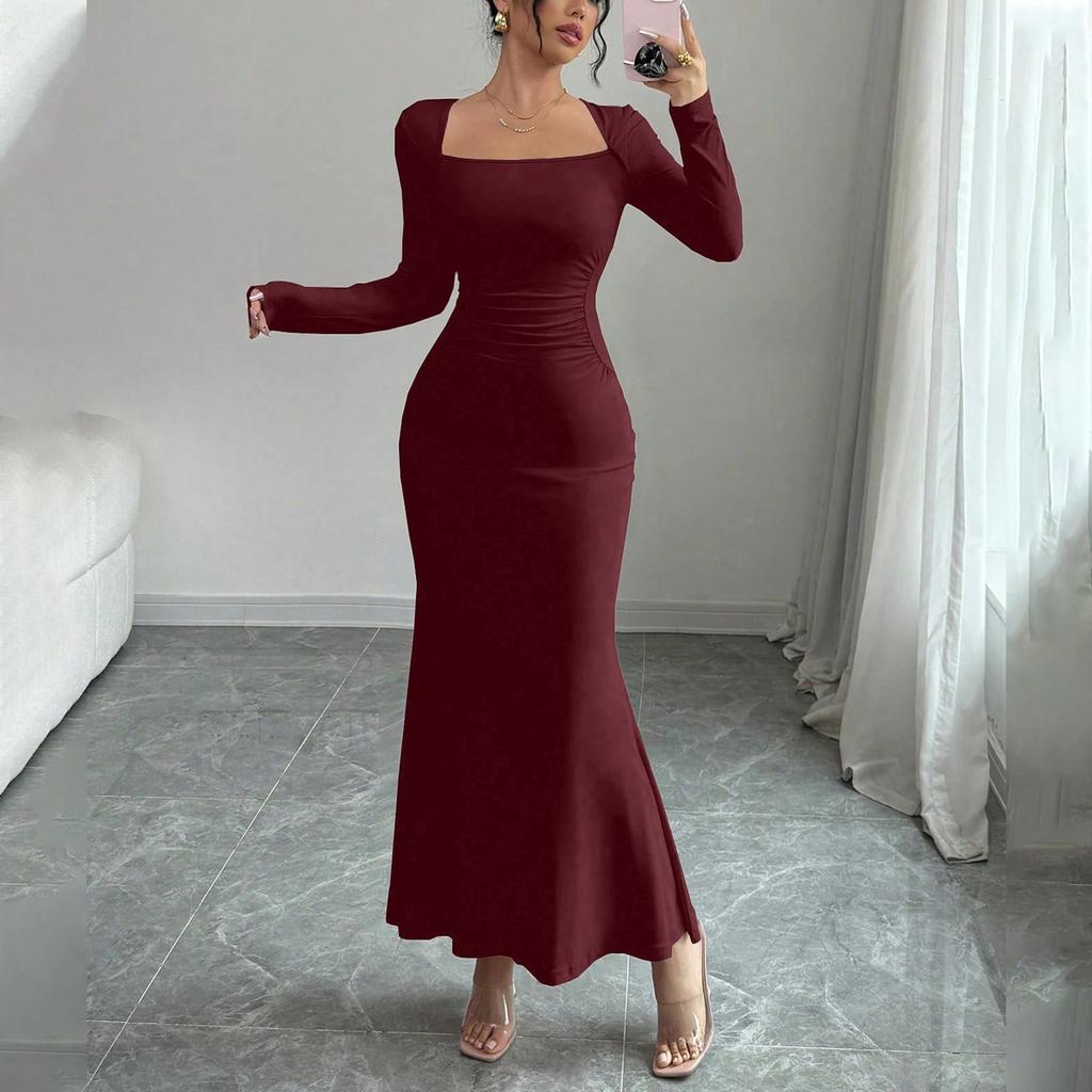 Women's Fashion Long Sleeve Fishtail Long Dress