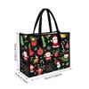 Christmas Santa Pattern Tote Bag Women Fashion Holiday Portable Handbag Christmas Cute Daily Carry Shopping Bag