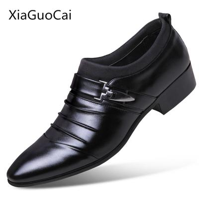Fashion Slip-on High Quality Men Dress Shoes White Pointed Toe Business Shoes for Men Flat Shoes X1016 35