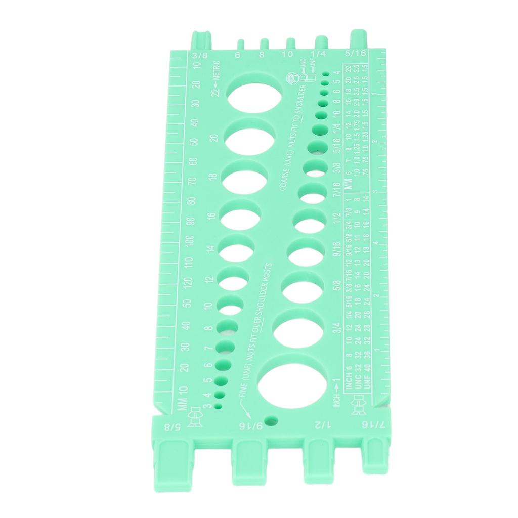 Bolt Measuring Tool Plastic Integrated Portable Inch and Millimeter Scale Nut Bolt Thread Gauge