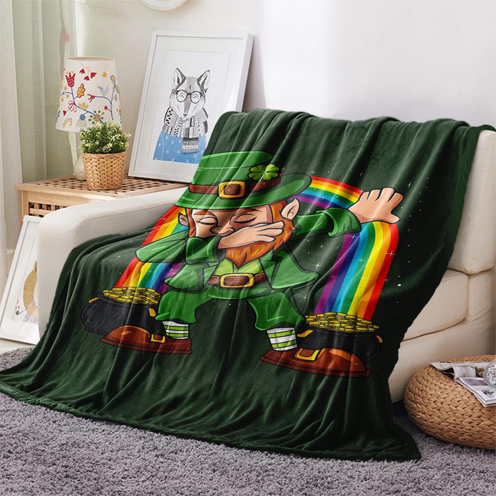 St. St. Patrick's Day Flanelldecke mit Aufdruck, Hohe Qualität, Bequem für alle Jahreszeiten, Heimdekoration, Wärme und Komfort