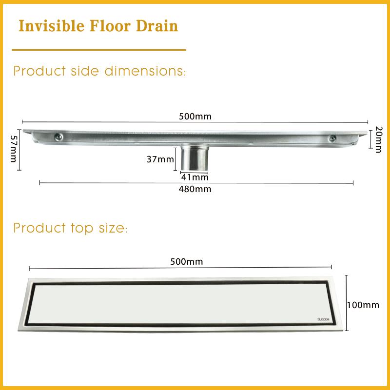 Kartáčované Zlato Neviditelný Dlaždicový Podlahový Odtok Nerezová Ocel 304 Sítko na Nečistoty Deodorant Podlahový Odtok Koupelnové Kuchyňské Doplňky