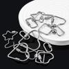 5pcs Stainless Steel D Oval Heart Shape Locking Carabiner Screw Clip Link Hook For DIY Keychain Holder Necklace Jewelry Making