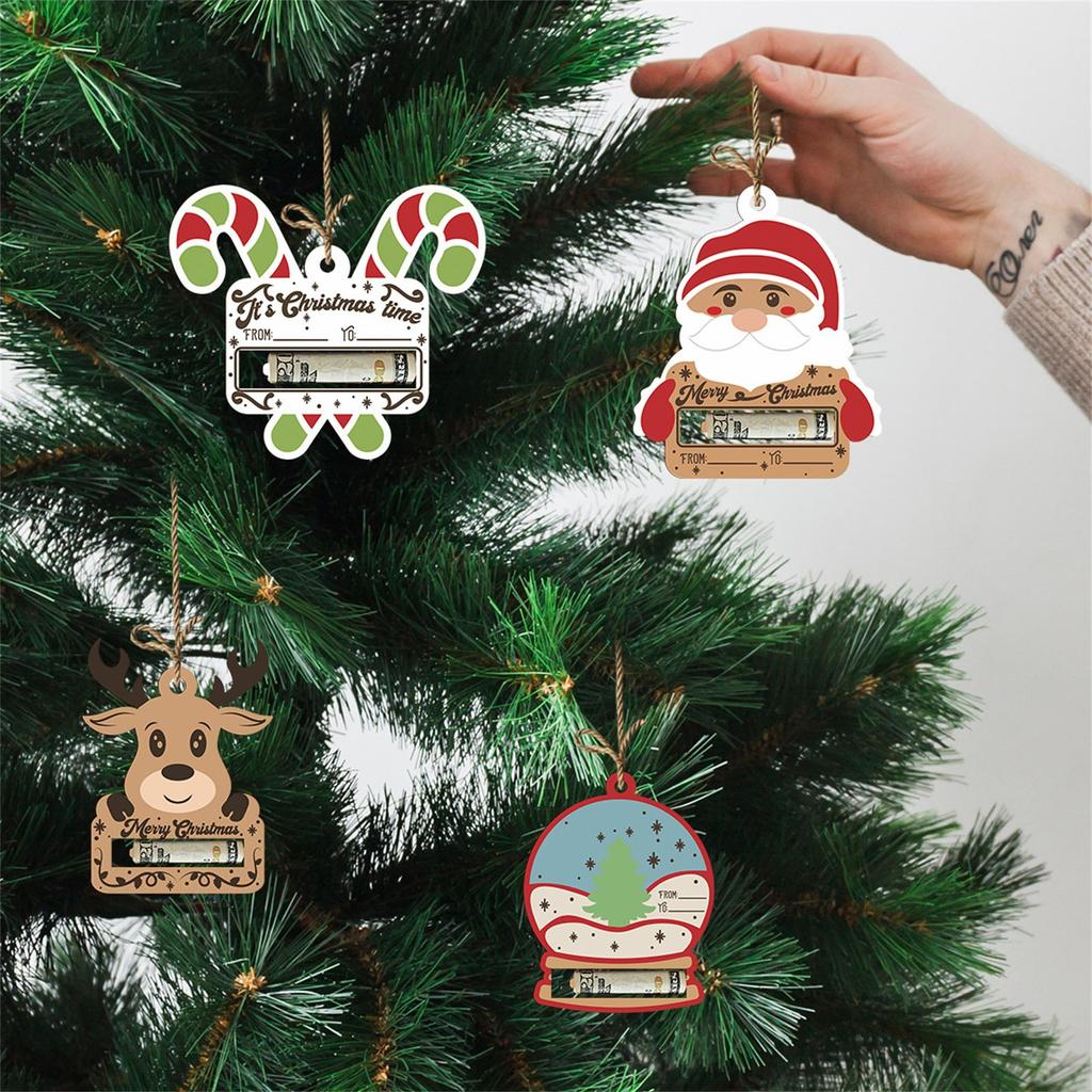 Christmas Money Holders Gift, Christmas Money Holders For Cash,Wooden Christmas Money Holder Gift,Christmas Money Holders Hanging Decor
