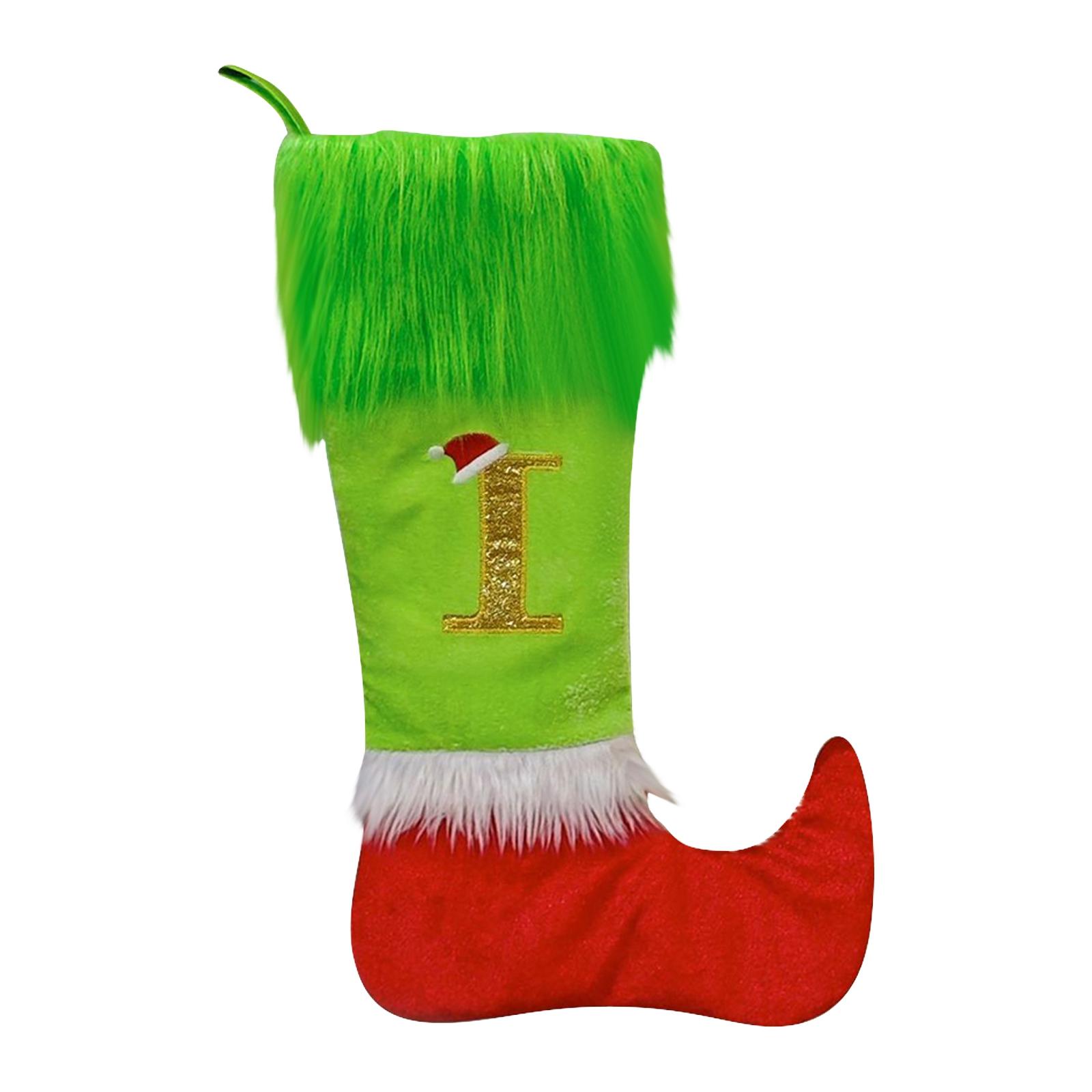 

Рождественские чулки, маленькие вышитые буквы, вязаные рождественские подвесные чулки, украшения, декор для рождественской вечеринки One Size