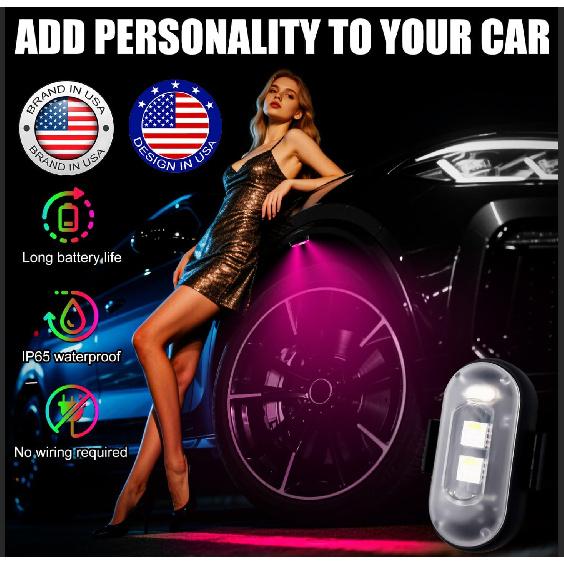 Wireless LED Lights for Car, Wireless Rock Lights with 8 Colors 10 Modes,Led Strobe Warning Light, Motorcycles, Boats, Camping, Bikes,