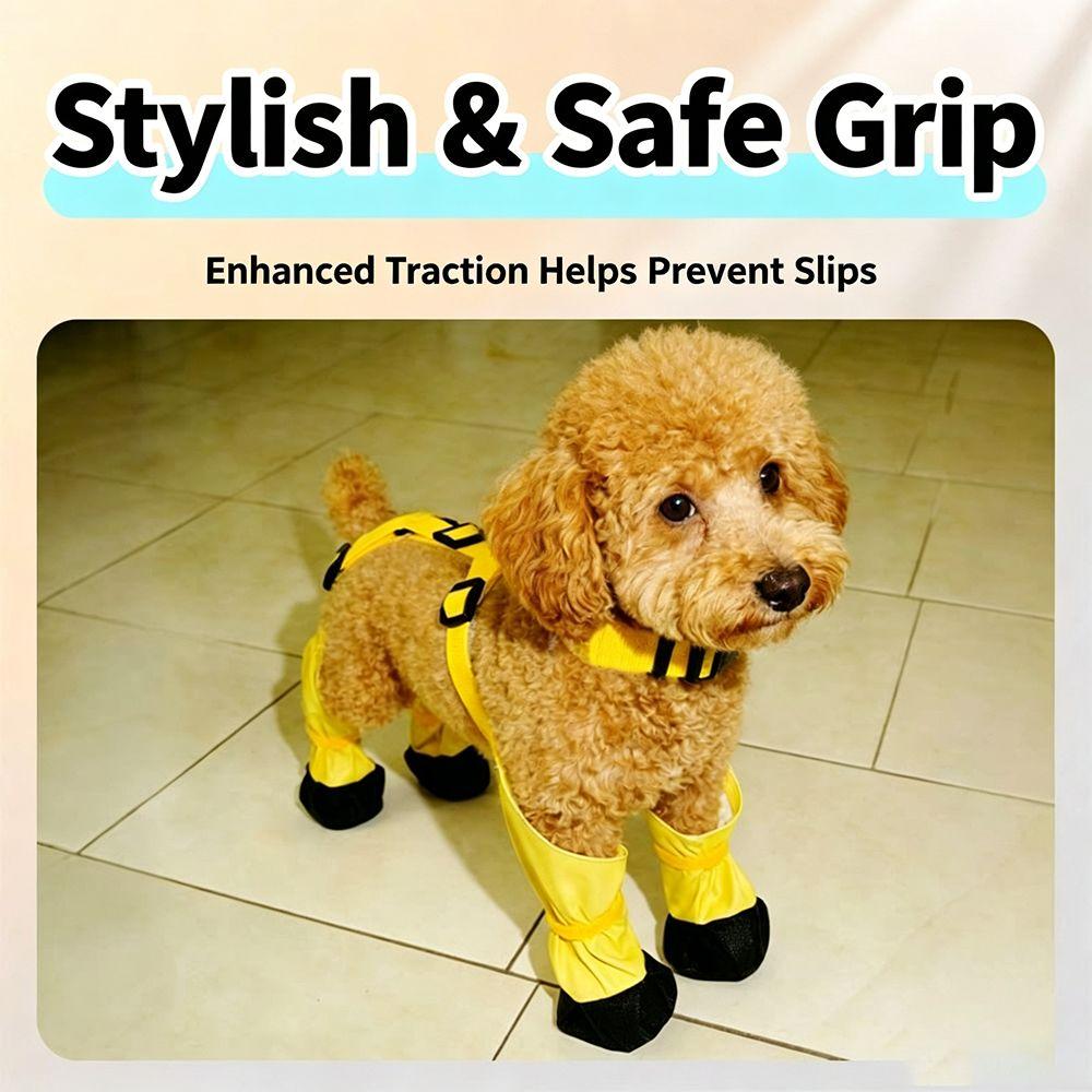 Waterproof Dog Suspender Boots Adjustable Fit Pet Paw Protector Dog Rain Booties Dog Accessories