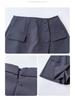 2025 Irregular High-Waisted Slimming A-Line Shorts Skirt with Button Detail - Women's Wide-Leg Pants