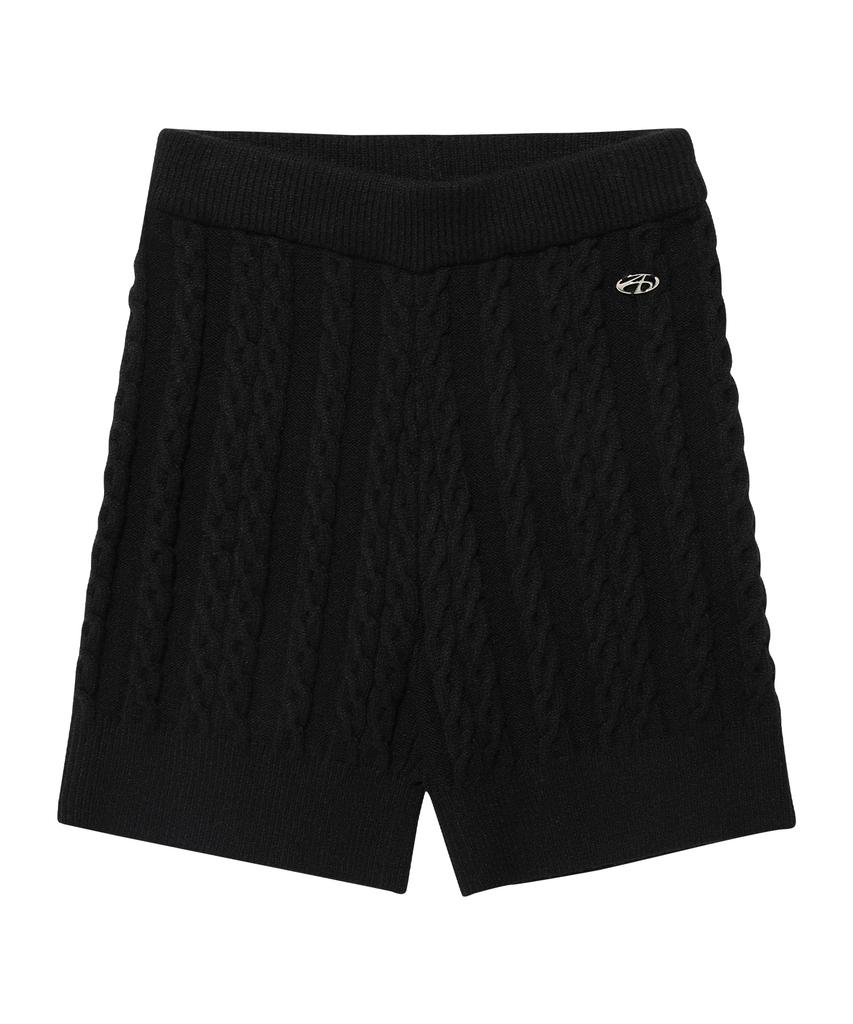 AMES-WORLDWIDE Cable Knit Short Pants Black