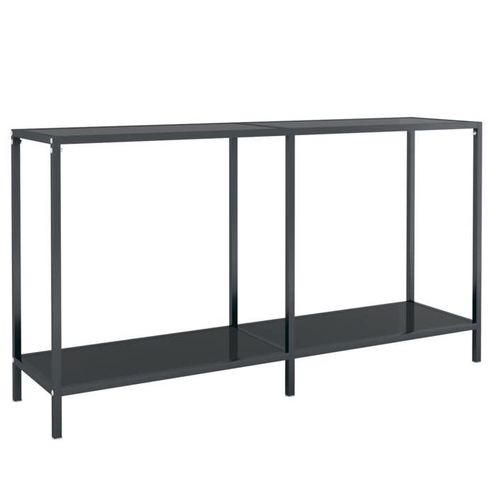 VidaXL Table console Noir 140x35x75,5 cm Verre trempé 331695