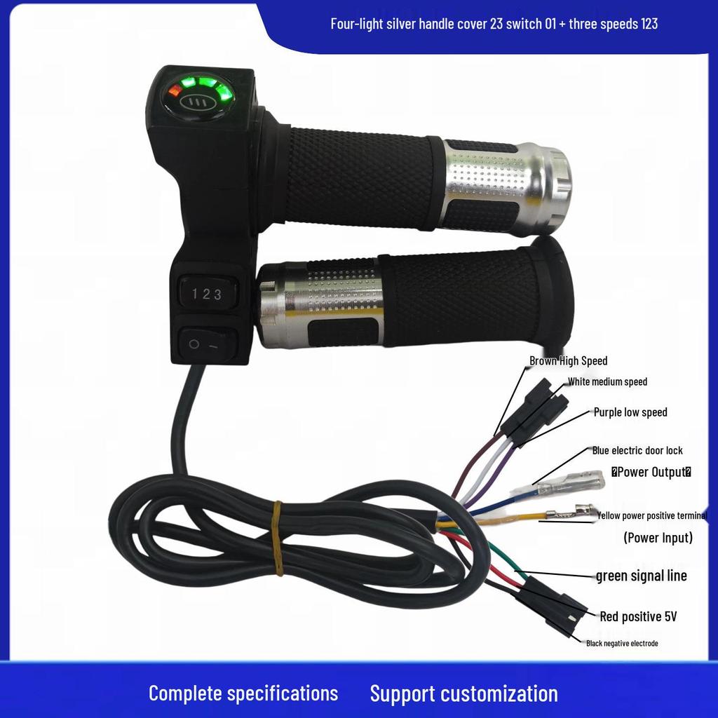 Four-Light 23 Switch Electric Vehicle Throttle with 3-Speed Voltage Display
