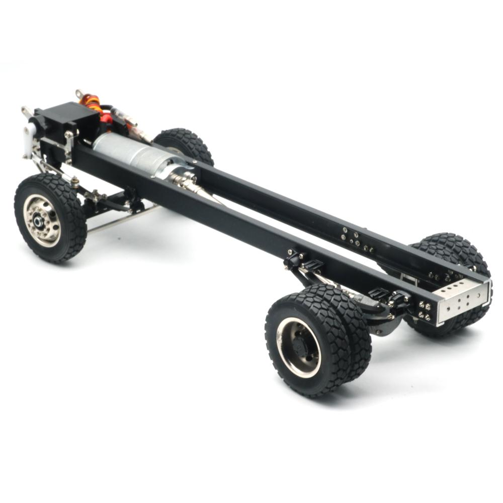 Qin24 1/24 RC Vrachtwagen 4×2 Trekker Kiepwagen Model Chassis Voor 2 Achter 4