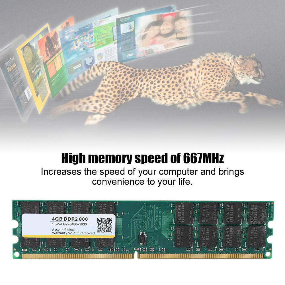Xiede 800MHZ 4G 240pin Memory Designed for DDR2 PC2-6400 Desktop Computer for AMD 1.8V Desktop DDR2 Desktop Memory DDR2