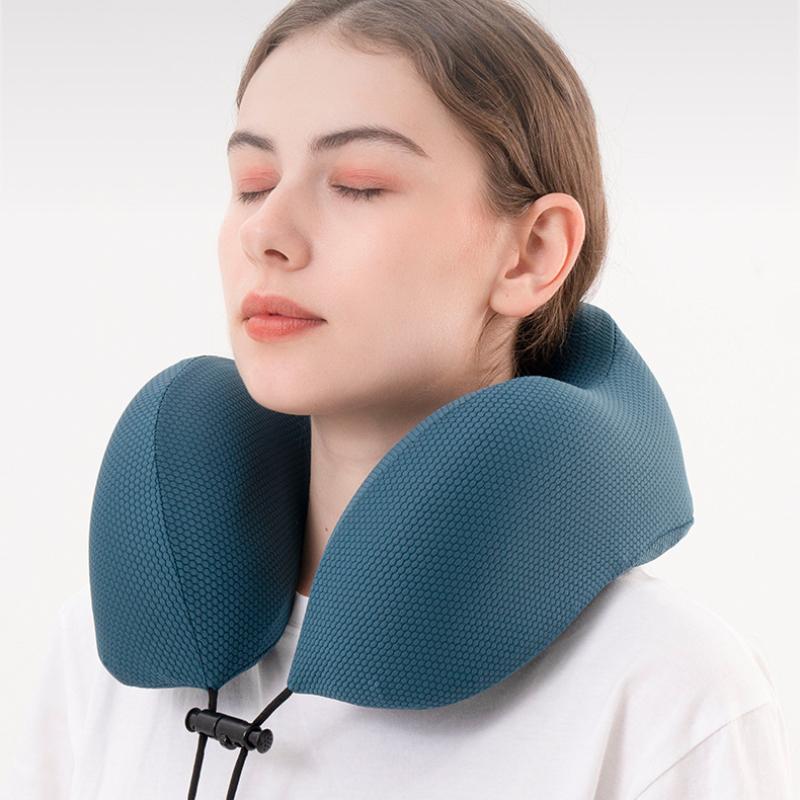 Pernă de Gât de Călătorie, Pernă de Gât pentru Avion, Spumă cu Memorie, Pernă de Gât cu Design Ergonomic, Ideală pentru Avion, Mașină, Birou